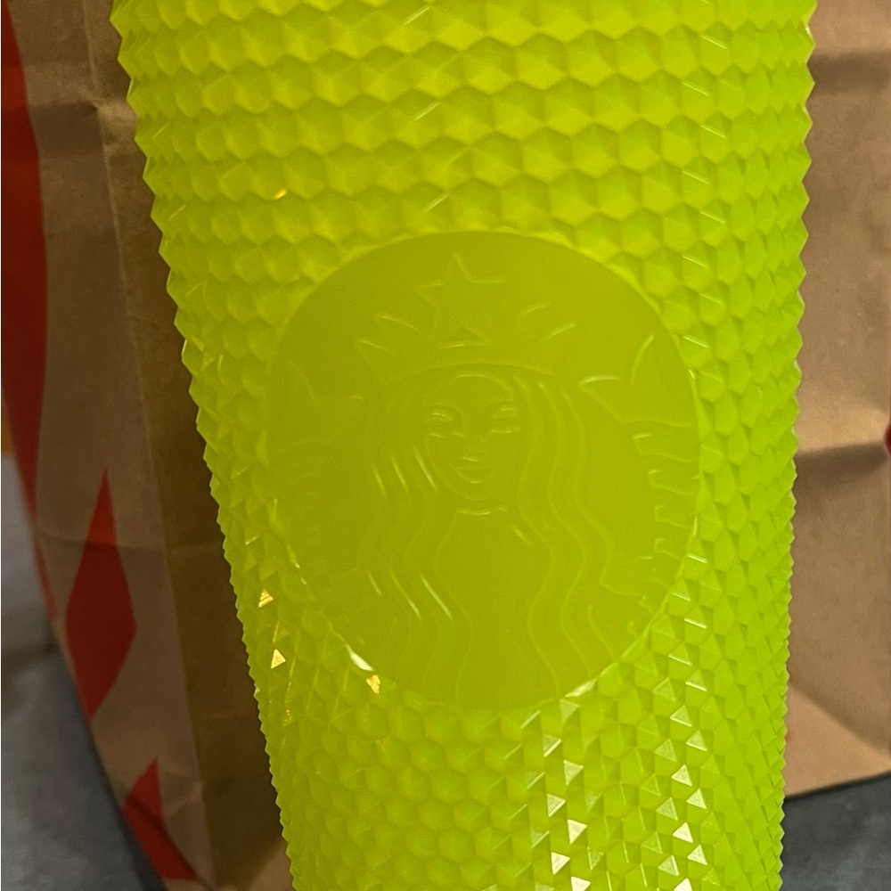 Starbucks Neon Yellow Textured Tumbler 24 oz. No straw